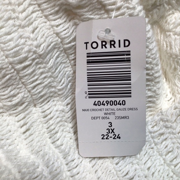 NWT TORRID 22 24 Crochet Maxi Gauze Smock Summer Peasant 3X Boho Pretty Girly - Picture 7 of 13